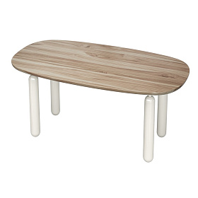 Обеденный стол WABI SABI натуральное дерево, бело-кремовый лак