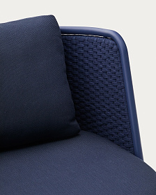 Уличное кресло Sedalis из алюминия и веревки синего цвета