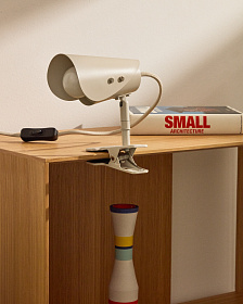 Маленькая настольная лампа Jula с зажимом из серого металла