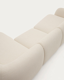 Модульный 4-местный диван Martina цвета экрю с правым шезлонгом 377 см