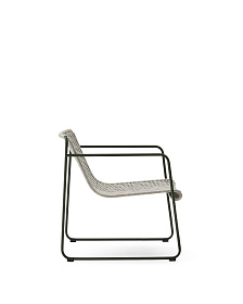 Кресло Maurina из оцинкованной стали зеленого цвета и серой веревки