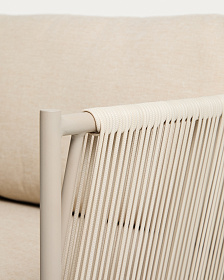 Двухместный уличный диван Zivia из веревки цвета экрю и стали таупе 178 см