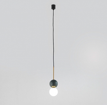 Подвесной светильник Dalt золотой металл - зеленый мрамор