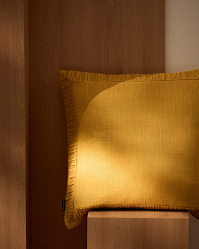 Чехол для подушки Luadia из желтого хлопка с плиссировкой, 50 x 50 см