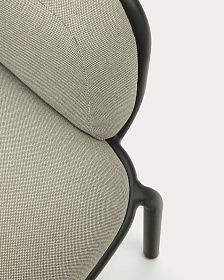 Уличный 2-местный диван Joncols с бежевой обивкой и серым алюминием 164 см