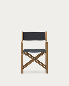 Складное уличное кресло Vilara из акации и текстиля черного цвета