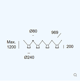 Подвес Attic 4 bodies Conic Shape 1200mm 00-8387-05-14