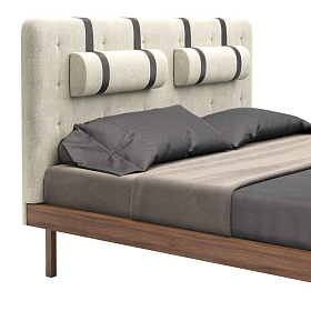 Кровать MARBELLA темная экокожа W/шпон ореха 160x200