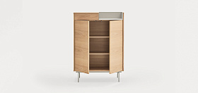 Шкаф с полками Valley 2D1Dr дуб/светло-серый металл