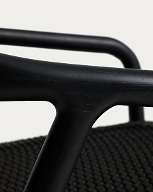 Кресло уличное Derile из дуба и веревки с черной отделкой