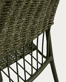 Уличный стул Atrani из оцинкованной стали и зеленой веревки