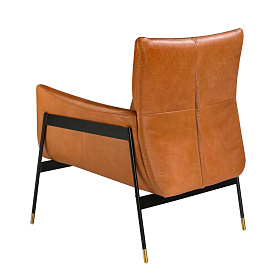 Кресло 5091/KF-A002-M2851 кожаное с черными стальными ножками