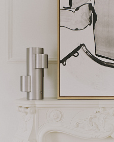 Переносная настольная лампа Adrina из светло-серого металла