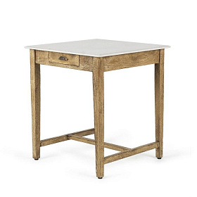 Стол квадратный Nopi с ящиком 70x70 мрамор