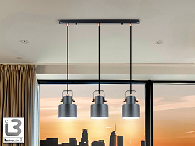 Erika Линейный подвес 3L черный-медный