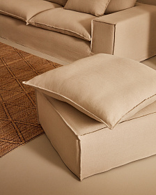 Anarela 3-местный диван со съемным чехлом и льняными подушками бежевого цвета 280 см