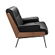 Кресло 5140 из ореха и черной экокожи