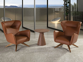 Угловой столик из орехового шпона ET652 /2043