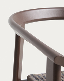 Уличный стул Erice из алюминия и шнура коричневого цвета