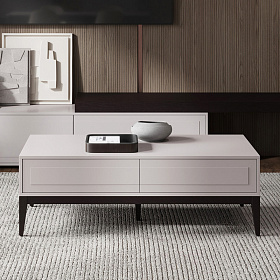 Журнальный столик MARBELLA шпон ореха W, матовый серо-бежевый лак