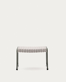 Подставка для ног Maurina из зеленой стали и серо-бежевым шнуром