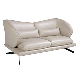Диван 2-х местный 6145/KF2157-2P-M5652 кожаный с декоративными подушками