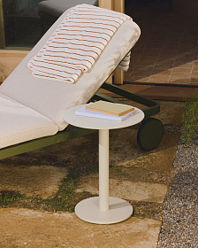 Уличный столик Asinara из алюминия цвета таупе, диаметр 40 см