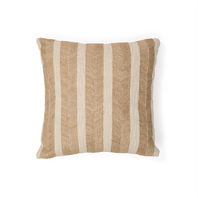 Чехол для подушки Zailo из хлопка с бежевой джутовой вышивкой 45 x 45 см