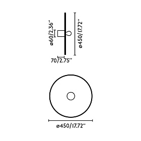 Бра/потолочный светильник Confetti 450 H70 из переработанного пластика E27 ш450*70