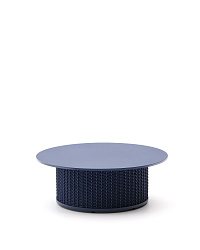 Уличный журнальный столик Sedalis из алюминия и синей веревки, Ø100 см