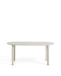 Уличный стол Erice из алюминия и закаленного стекла цвета экрю, 180 x 90 см