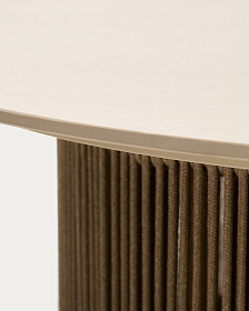 Уличный столик Orosei из спеченного камня, алюминия цвета экрю и бежевой веревки, 90 см