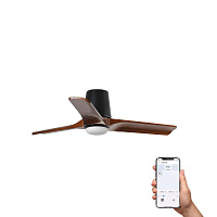 Потолочный вентилятор HEYWOOD TUB S Ш900 черный/орех 3P LED 10W TUYA