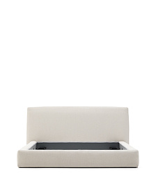 Blok Кровать бежевая со съемными чехлами для матраса 160 х 200 см