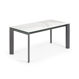 Стол Atta 160 (220) x90 антрацит, керамика