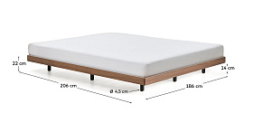 Основание кровати Norlen из орехового шпона с темной отделкой для матраса 180 x 200
