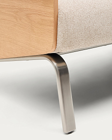 2-местный диван Amsen бежевый с подлокотниками из шпона дуба