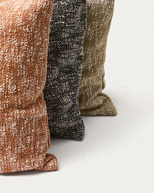 Чехол для подушки Mevia из льна и хлопка бежевого и черного цветов, 50 x 50 см