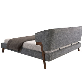 Кровать 7173/GC2323 из серой ткани 180 x 200 cm