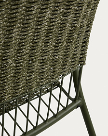Уличное кресло Atrani из оцинкованной стали и зеленой веревки