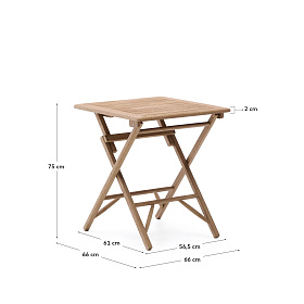 Складной стол Dandara деревянный 66 x 66 см