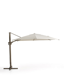 Уличный зонт Noli с алюминиевой конструкцией цвета таупе, 300 x 420 см