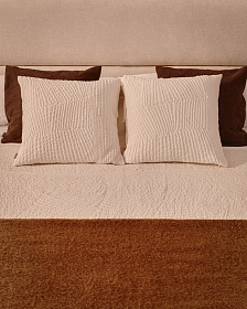 Комплект из 2 чехлов для подушек Raylo из хлопка с текстурой и полосками 50 x 50 см