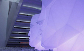 Кашпо Adan матовое светящееся LED RGBW DMX Battery 100см