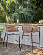 Веревочный полубарный стул Yanet бежевого цвета 65 см