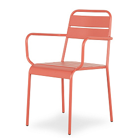 Садовый стул Lianis с подлокотниками коралловый