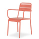 Садовый стул Lianis с подлокотниками коралловый
