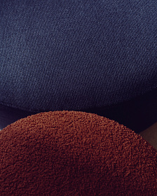 Kaeli Пуф для ног со съемным чехлом из терракотового букле Ø 43 