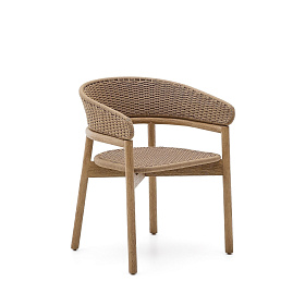 Стул Arinella из акации с натуральной отделкой и бежевой веревкой