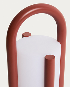 Портативная настольная лампа Leros из полиэтилена и стали терракотового цвета